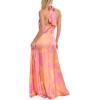 Aidan Mattox Womens Halter Printed Maxi Dress(Pink)