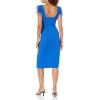 Aidan Mattox Women’s Knit Crepe Midi Dress(Dark Cobalt)