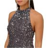 Aidan by Aidan Mattox Women’s Beaded Halter Swing Dress(Gunmetal)
