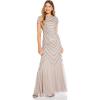 Adrianna Papell Womens Bead Covered Gown(Marble)