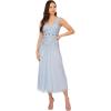 Adrianna Papell Womens Beaded Ankle Dress(Elegant Sky)