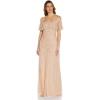 Adrianna Papell Women’s Beaded Flounce Top Gown(Blush)