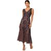 Adrianna Papell Women’s Beaded Mesh Dress(Navy/Rosegold)