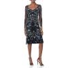 Adrianna Papell Women’s Beaded Midi Dress(Black Multi)