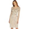 Adrianna Papell Women’s Beaded Sheath Dress(Biscotti)
