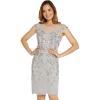 Adrianna Papell Women’s Beaded Short Dress(Bridal Silver)