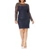 Adrianna Papell Womens Beaded Short Dress(Navy)