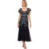 Adrianna Papell Women’s Embellished Godet Dress(Midnight Multi)