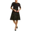 Adrianna Papell Womens Embroidered Lace Midi Dress(Black)