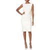 Adrianna Papell Womens Embroidered Lace Midi Dress(Ivory)