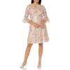 Adrianna Papell Womens Embroidered Sequin Cocktail(Joyful Blush)