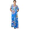 Adrianna Papell Womens Floral Printed Chiffon Gown(Ocean Dream)
