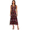 Adrianna Papell Womens Floral Sequin Ankle Dress(Black Multi)