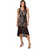 Adrianna Papell Womens Lace Midi Flounce Dress(Black)