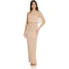 Adrianna Papell Women’s Metallic Mesh Gown(Taupe Mist)