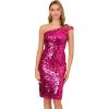 Adrianna Papell Women’s One Shoulder Sequin Dress, Hot Orchid