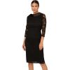 Adrianna Papell Womens Roll Neck Sheath Dress(Black)