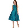 Adrianna Papell Womens Tea Length Dress(Blue Multi)