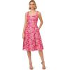 Adrianna Papell Women’s Tonal Lace Short Dress(Electric Pink)