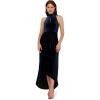 Adrianna Papell Womens Velvet High Low Gown(Midnight)