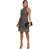 Aidan by Aidan Mattox Women’s Beaded Halter Swing Dress(Gunmetal)