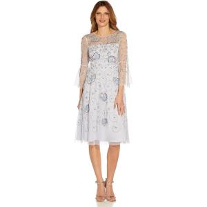 Adrianna Papell Women’s Beaded Midi Dress(Serenity Multi)