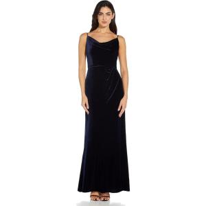 Adrianna Papell Womens Cowl Neck Velvet Gown(Midnight)