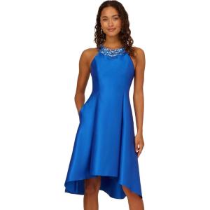Adrianna Papell Womens Mikado Fit&Flare Party Dress(Ultra Blue)