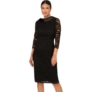 Adrianna Papell Womens Roll Neck Sheath Dress(Black)