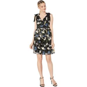 Adrianna Papell Women’s Sequin Embroidery Dress(Blue/Yellow Multi)