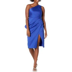 Women’s One Shoulder Cocktail Dress(Royal Sapphire)