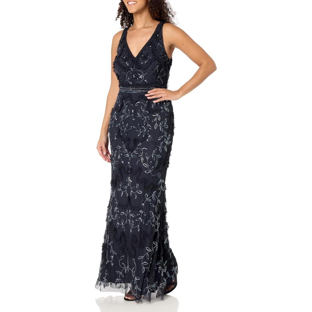 imageAidan Mattox Womens Long Sleeveless Gown Twilight 8