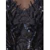 Adrianna Papell Women’s Bead Metallic Mesh Dress(Navy/Silver)