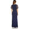 Adrianna Papell Women’s Beaded Blouson Dress(Light Navy)