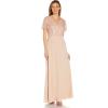 Adrianna Papell Womens Beaded Chiffon Gown(Blush)