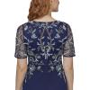 Adrianna Papell Womens Beaded Chiffon Gown(Light Navy)