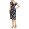 Adrianna Papell Women’s Beaded Flutter Sleeve Dress(Midnight Multi)