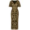 Adrianna Papell Women’s Beaded Flutter Sleeve Dress(Olive)