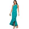 Adrianna Papell Women’s Beaded Knit Crepe Gown(Teal Lagoon)