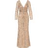 Adrianna Papell Women’s Beaded Long Dress(Biscotti)