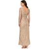 Adrianna Papell Women’s Beaded Long Dress(Biscotti)