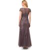 Adrianna Papell Womens Beaded Long Dress(Moonscape)