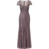 Adrianna Papell Womens Beaded Long Dress(Moonscape)