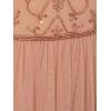Adrianna Papell Womens Beaded Long Dress(Rose Gold)