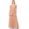 Adrianna Papell Womens Beaded Long Dress(Rose Gold)
