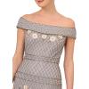 Adrianna Papell Women’s Beaded Long Dress(Silver Mist)