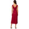 Adrianna Papell Women’s Beaded Mesh Dress(Cranberry)