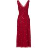 Adrianna Papell Women’s Beaded Mesh Dress(Cranberry)