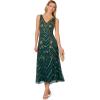 Adrianna Papell Women’s Beaded Mesh Dress(Green/Gold)