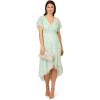 Adrianna Papell Women’s Beaded Mesh Wrap Dress(Mint Glass)